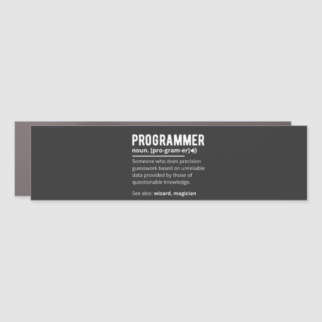 Funny Programmer Code Developer Meaning Definition Car Magnet (Front)