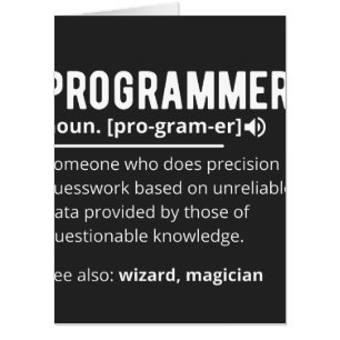 Funny Programmer Code Developer Meaning Definition Card