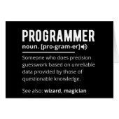Funny Programmer Code Developer Meaning Definition Cards (Front Horizontal)