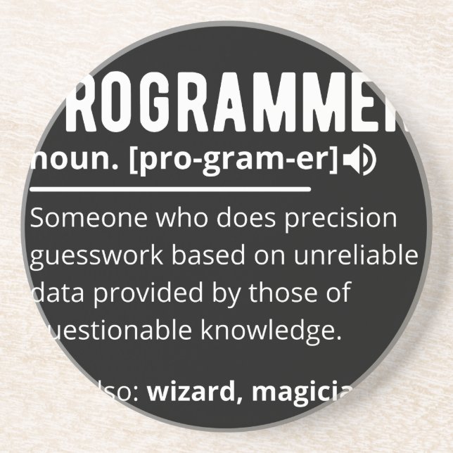 Funny Programmer Code Developer Meaning Definition Coaster (Front)