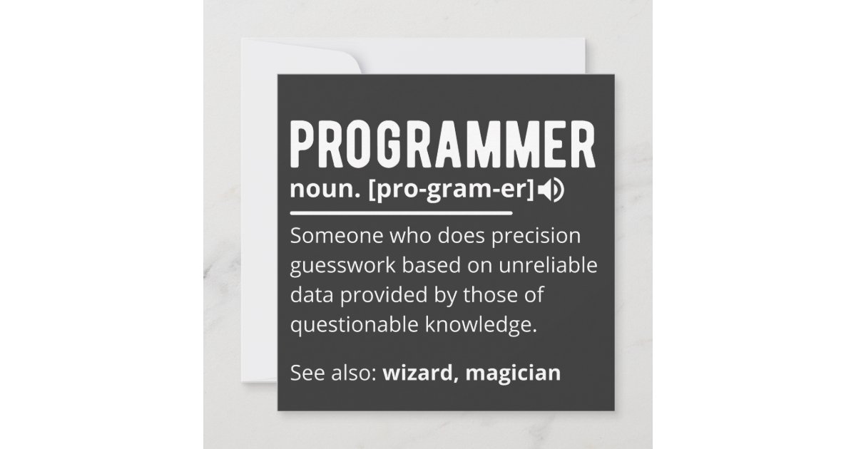 Funny Programmer Code Developer Meaning Definition Invitation | Zazzle