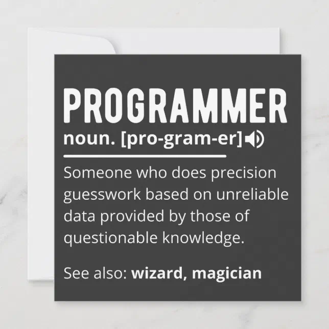 Funny Programmer Code Developer Meaning Definition Invitation | Zazzle