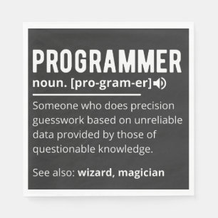 Funny Programmer Code Developer Meaning Definition Napkins