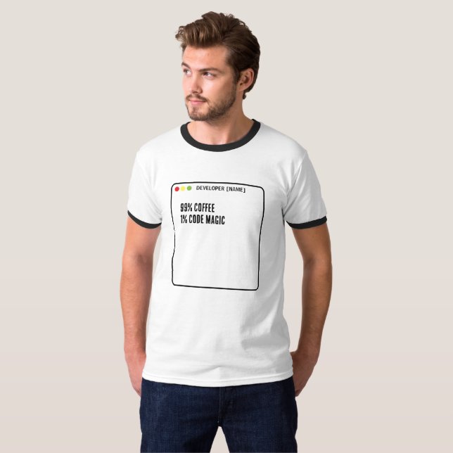 Funny Programmer Code Magic - Custom Name T-Shirt (Front Full)