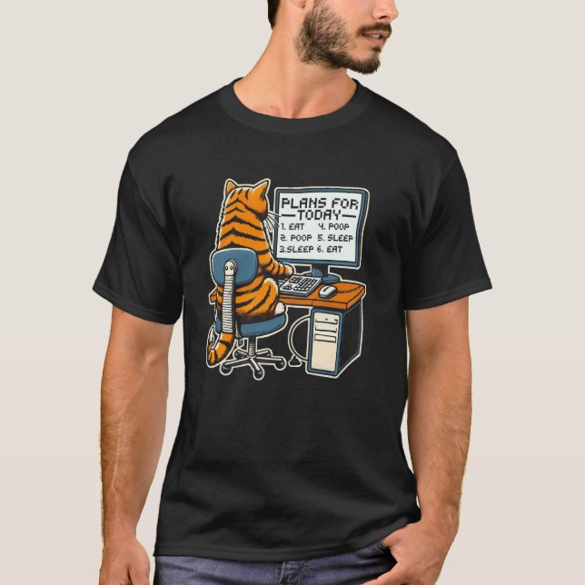 Funny Programmer Coder Computer Programming Cat Lo T-Shirt (Front)