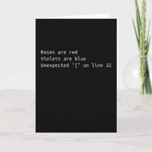 Funny Programmer Coding Poem Coding Gift Card