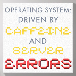 Funny Programmer Coffee and Server Errors Canvas Photo Tile