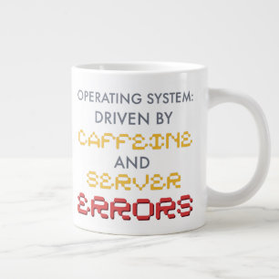 Funny Programmer Coffee and Server Errors Giant Coffee Mug