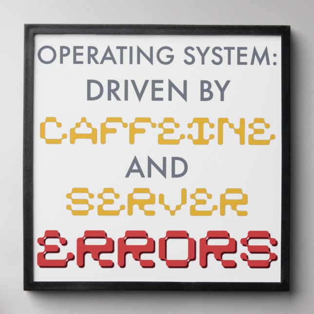 Funny Programmer Coffee and Server Errors Peel And Stick Photo Tile (Front Set)