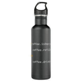 Funny Programmer Coffee Gift For Coders Pullover H Stainless Steel Water Bottle