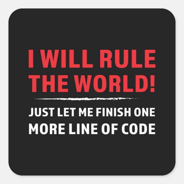 Funny Programmer Gift for Software Dev Square Sticker (Front)