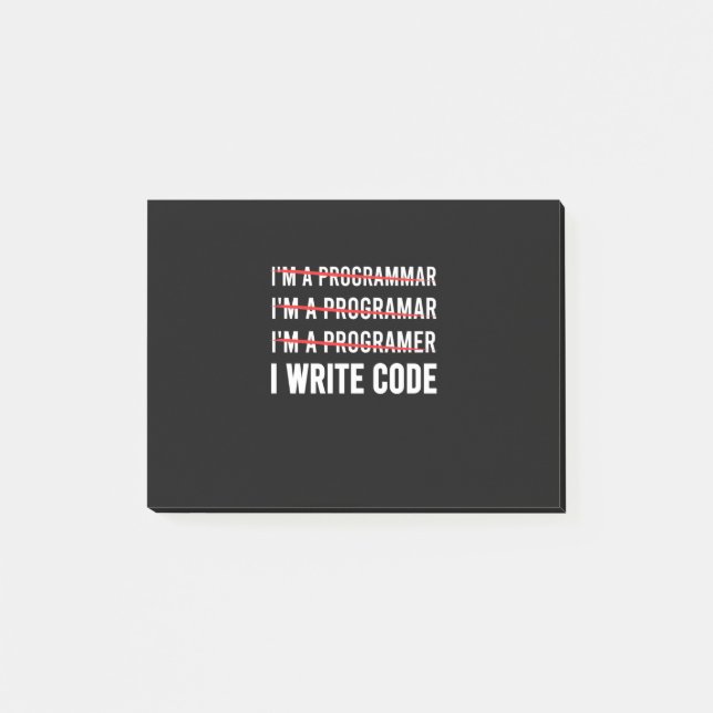 Funny Programmer I Wite Code Post-it Notes (Front)