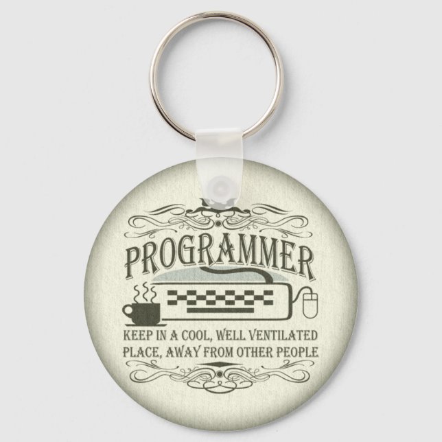 Funny Programmer Keychain (Front)