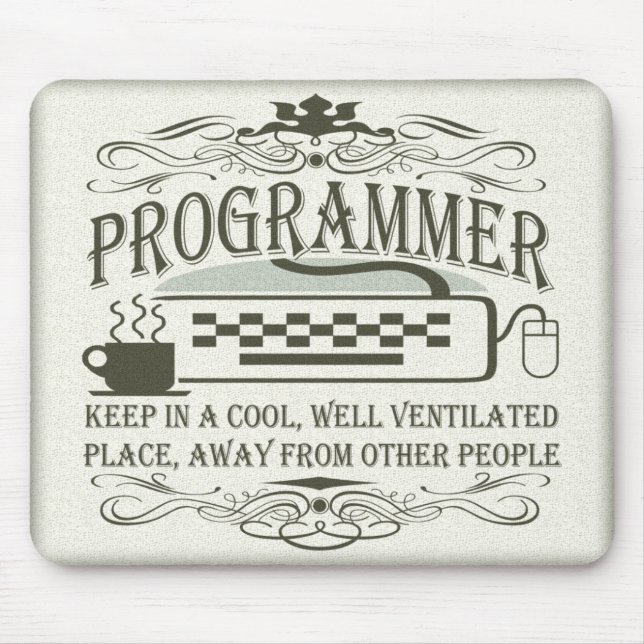 Funny Programmer Mouse Pad (Front)