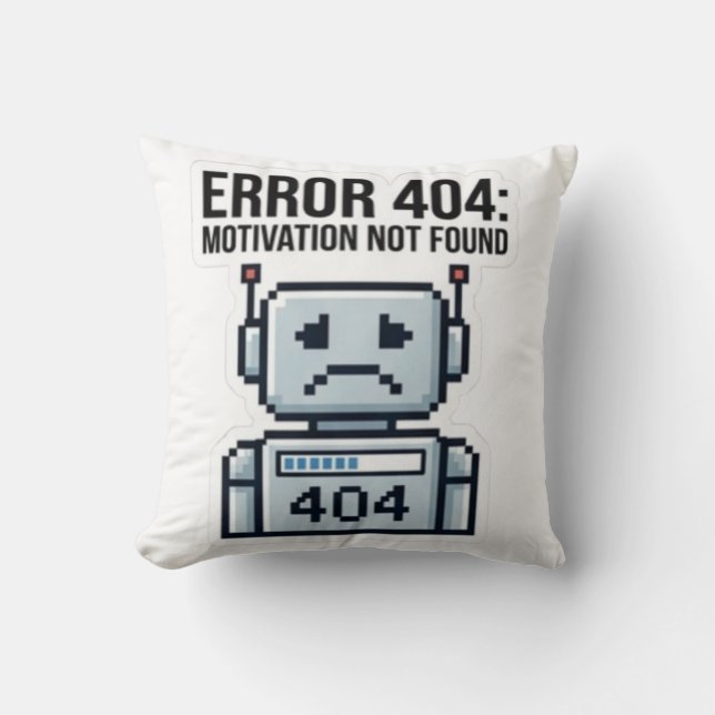 Funny Programmer Office Decor Throw Pillow (Front)