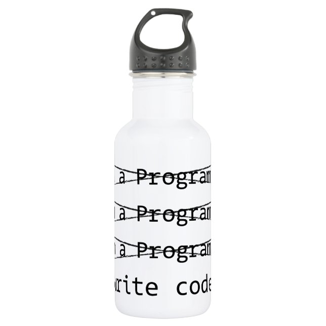 Funny Programmer Stainless Steel Water Bottle (Front)