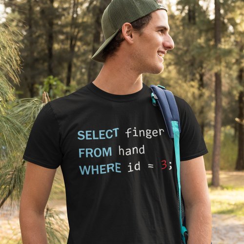 Funny Programming Geek Select Finger From Hand T_Shirt