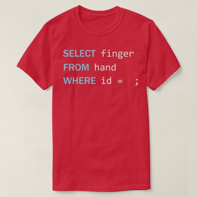 Funny Programming Geek Select Finger From Hand T-Shirt (Design Front)
