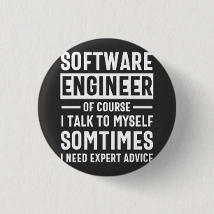 Funny Programming Software Engineer Gift Button