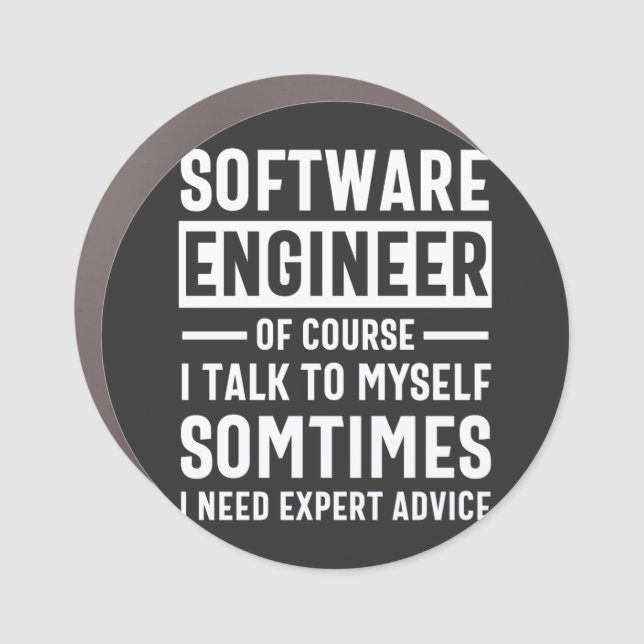 Funny Programming Software Engineer Gift Car Magnet (Front)