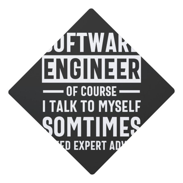 Funny Programming Software Engineer Gift Graduation Cap Topper (Front)
