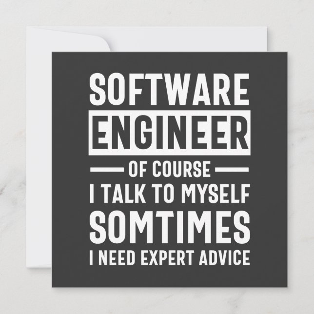 Funny Programming Software Engineer Gift Invitation (Front)