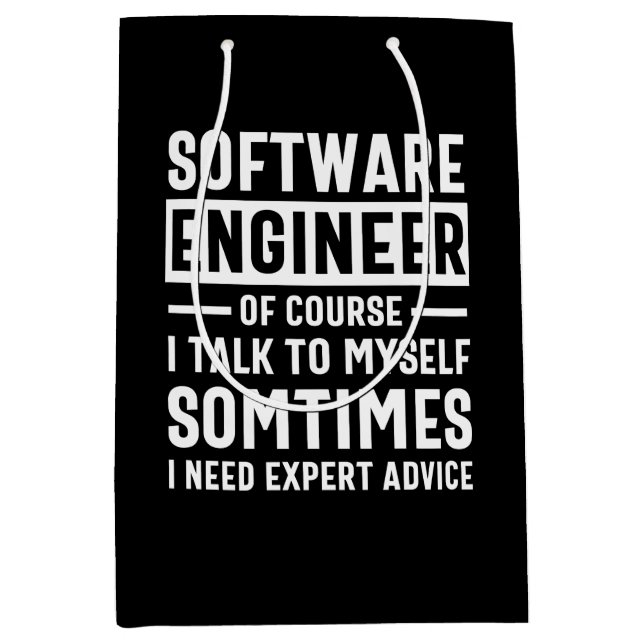 Funny Programming Software Engineer Gift Medium Gift Bag (Front)