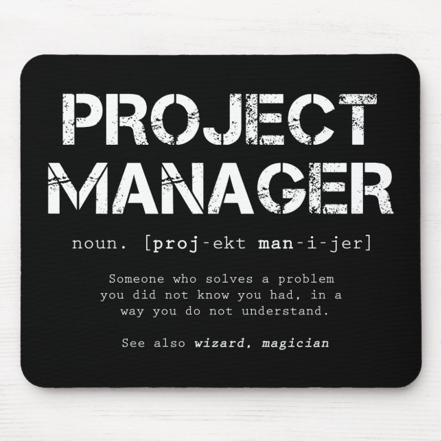 Funny Project Manager Dictionary Definition Mouse Pad (Front)