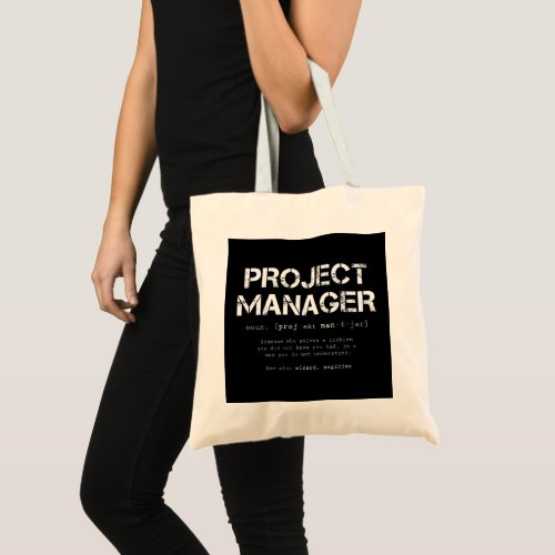Funny Project Manager Dictionary Definition Tote Bag