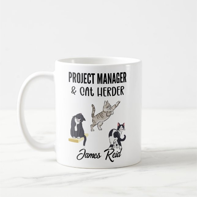 Funny Project Manager Engineering Business Coffee Mug (Left)