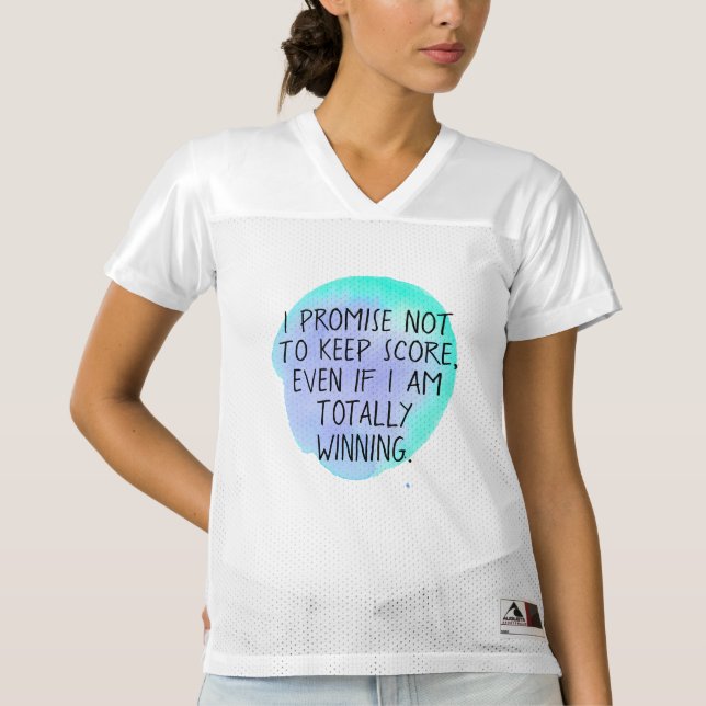Funny Promise Watercolor Blue Spot Women's Football Jersey (Front)