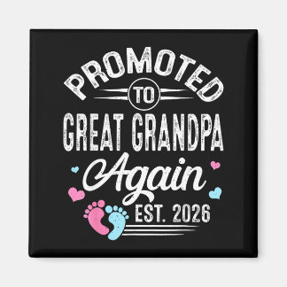 Funny Promoted Great Grandpa Again Est Magnet