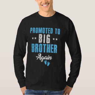 Funny Promoted To Big Bro Vintage Leveled Up To Bi T-Shirt