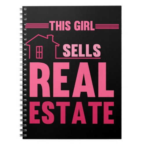 Funny Property Investor Girl Real Estate Agent Notebook