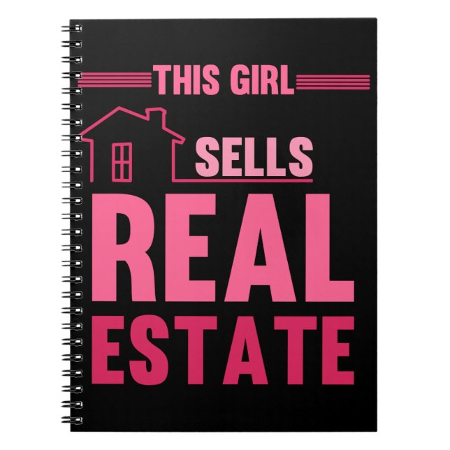 Funny Property Investor Girl Real Estate Agent Notebook (Front)