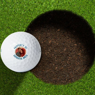 Funny Property of {Name} Photo Simple Personalized Golf Balls