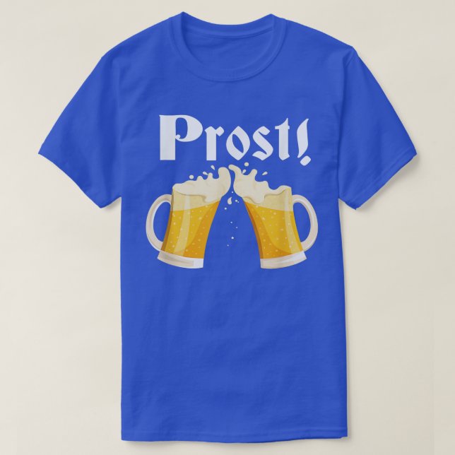 Funny Prost Beer American German Flag Oktoberfest  T-Shirt (Design Front)