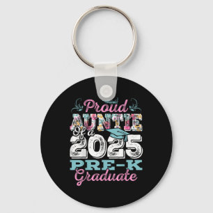 Funny Proud Auntie Of A Cl Of 2025 Pre-k Graduate Keychain