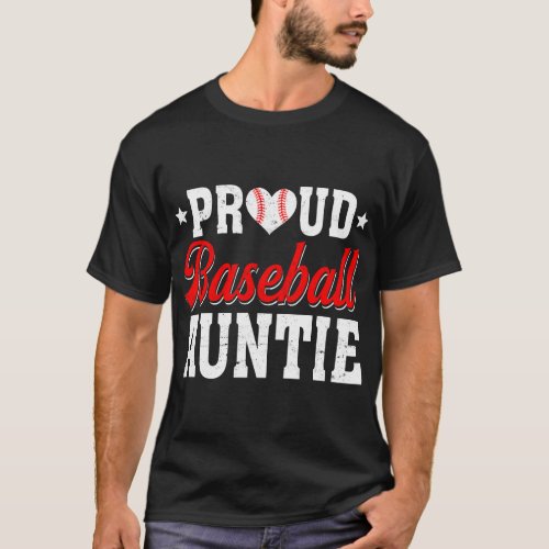 Funny Proud Baseball Auntie Sport Lover Mothers Da T_Shirt