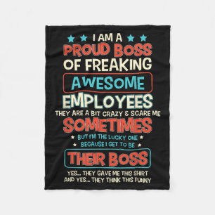 Funny Proud Boss Employee Appreciation Office Men  Fleece Blanket