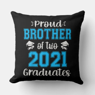 Funny Proud Brother Of 2021 Graduates T-shirt Throw Pillow