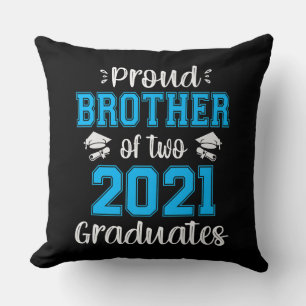 Funny Proud Brother of 2021 Graduates T-shirt Throw Pillow