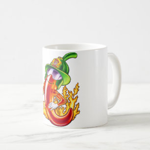 Funny Proud Firefighter Chili On Fire Gives Thumbs Coffee Mug