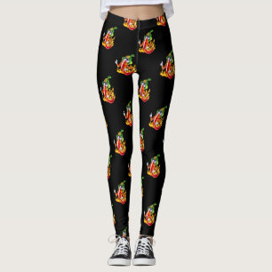 Funny Proud Firefighter Chili On Fire Gives Thumbs Leggings