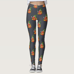 Funny Proud Firefighter Chili On Fire Gives Thumbs Leggings