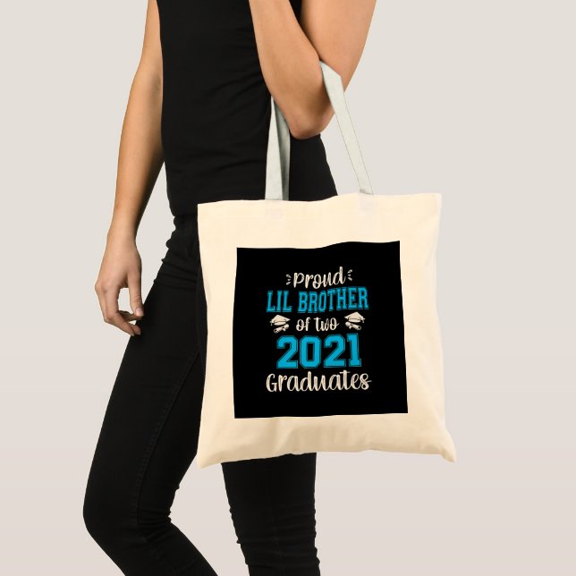 Funny Proud Lil Brother Of  2021 Graduates Tote Bag (Front (Product))