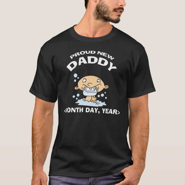 Funny Proud New Daddy Personalized T-Shirt (Front)