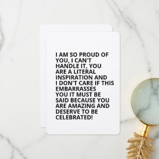 Funny Proud Of You Encouragement Congratulations Thank You Card