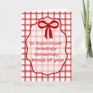 Funny Proud of You Modern Red Girly Card