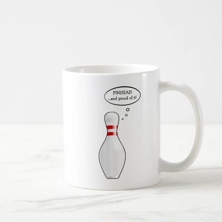 Funny Proud Pinhead Bowler Bowling Pin Cartoon Coffee Mug | Zazzle